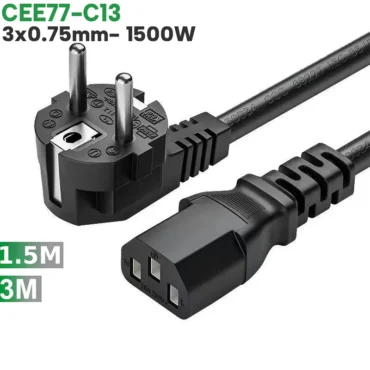 Home Full Width - Phụ Kiện Điện Tử Việt Nam Cáp nguồn EU CEE 77- IEC320 C13 3x0.75mm