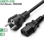 Cáp nguồn EU CEE 77- IEC320 C13 3x1.0mm 2