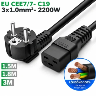 Cáp nguồn EU- IEC320 C19 3x1.0mm 0