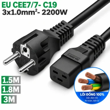 Cáp nguồn EU- IEC320 C19 3x1.0mm 00
