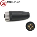 Đầu giắc nối cảm biến M12 4 chân chống nước IP67 A-Code ZSJ M12H-MF-4P - Đầu cái M12H-F-4P