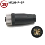 Đầu nối cảm biến M12 5 chân chống nước IP67 A-Code ZSJ M12H-MF-5P - Đầu cái M12H-F-5P