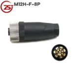 Đầu nối cảm biến M12 8 chân chống nước IP67 A-Code ZSJ M12H-MF-8P - Đầu cái M12H-F-8P