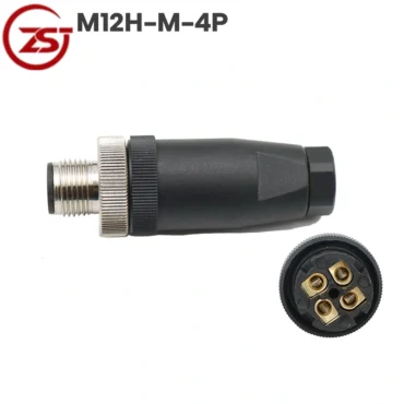 Đầu giắc nối cảm biến M12 4 chân chống nước IP67 A-Code ZSJ ~ Kiểu dáng: Đầu đực M12H-M-4P