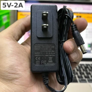 Home Full Width - Phụ Kiện Điện Tử Việt Nam Nguồn DC 5V-2A ZB502000-3AEchân cắm tròn 5.5x2.5mm
