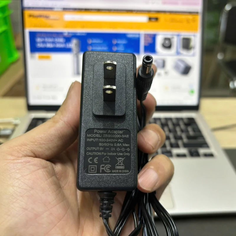 Nguồn DC 9V-2A ZB902000-3AE chân cắm tròn 5.5x2.5mm 7