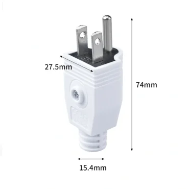 Đầu phích cắm nguồn 3 chân US NEMA 5-15P 125V/15A dùng cho máy tính, UPS ~ Màu sắc: Trắng