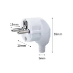 Đầu phích cắm nguồn EU CEE 7/7 Schuko 2 chân 250V-16A dùng cho UPS, máy tính - Trắng