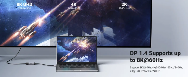 Cáp USB type C sang Dispalyport 8K 5
