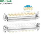 Đầu hàn bo mạch PCB DB37 37 chân đực-cái HD-Link bẻ góc và thẳng - Đầu cái chân đồng đặc thẳng độ YL-DP37F-C