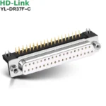 Đầu hàn bo mạch PCB DB37 37 chân đực-cái HD-Link bẻ góc và thẳng - Đầu cái chân đồng đặc, góc 90 độ YL-DR37F-C