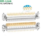 Đầu hàn bo mạch PCB DB37 37 chân đực-cái HD-Link bẻ góc và thẳng - Đầu đực chân đồng đặc thẳng YL-DP37M-C