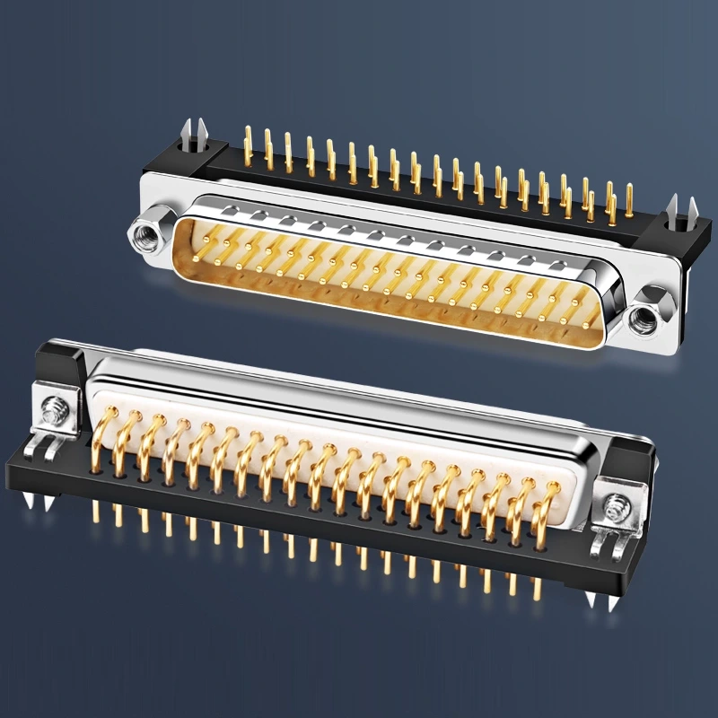 Đầu hàn bo mạch PCB DB37 37 chân đực đặc mạ vàng góc 90 độ HD-Link YL-DR37M-C 2