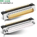 Đầu hàn bo mạch PCB DB37 37 chân đực đặc mạ vàng góc 90 độ HD-Link YL-DR37M-F-C