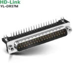 Đầu hàn bo mạch PCB DB37 37 chân đực-cái HD-Link bẻ góc và thẳng - Đầu đực góc 90 độ YL-DR37M