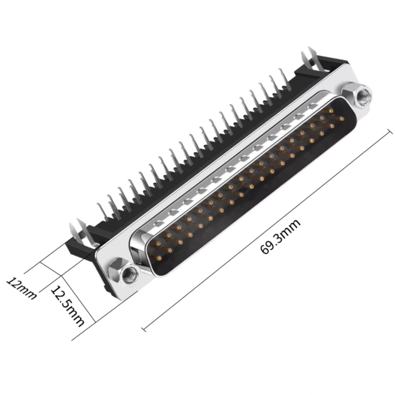Đầu hàn bo mạch PCB DB37 37 chân đực góc 90 độ HD-Link YL-DR37M 2