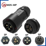 Đầu nối điện chống nước IP68 lắp bảng điều khiển ZSJ-M25-MP