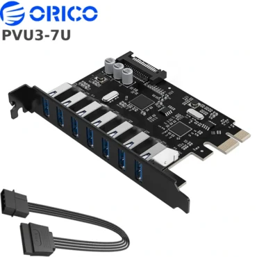 Home Full Width - Phụ Kiện Điện Tử Việt Nam Card chuyển đổi mở rộng PCIe 1X ra 7 cổng USB 3.0 Orico PVU3-7U dùng cho máy tính bàn