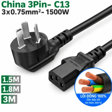 Cáp nguồn 3 chân chéo C13 3x0.75mm 00