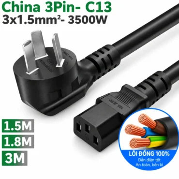 Cáp nguồn China 3Pin- IEC320 C13 3x1.5mm 0