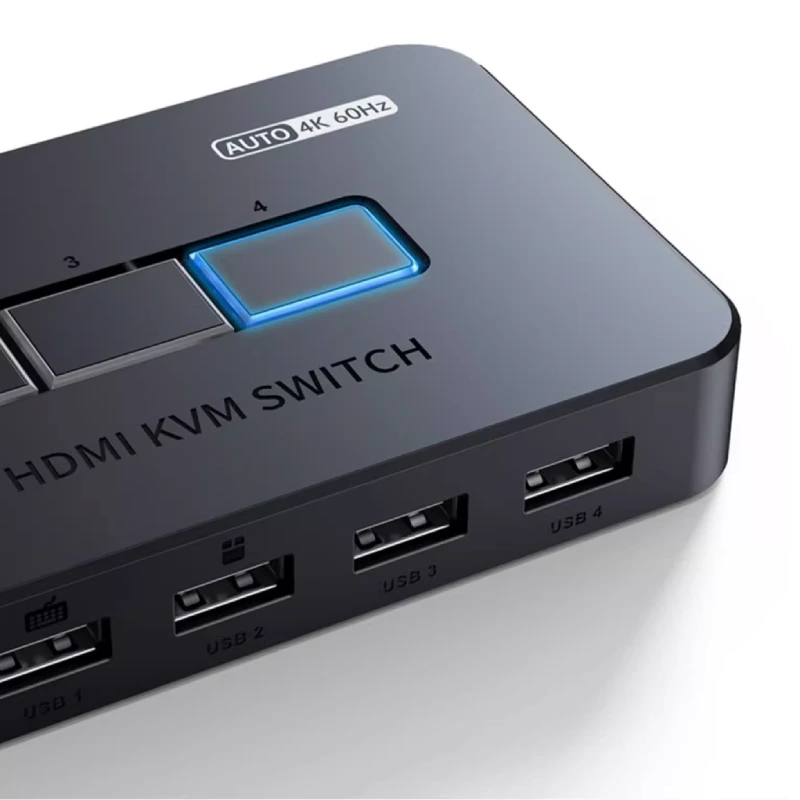 Bộ chuyển mạch HDMI 4k KVM Switch 4 ra 1 cổng MT-KH4 Bộ chuyển mạch HDMI 4k KVM Switch 4 ra 1 cổng MT-KH4