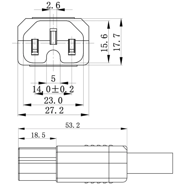 Đầu giắc nguồn IEC C15 5 Đầu giắc nguồn IEC C15 5