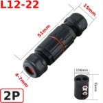 Đầu nối dây điện ngoài trời chống nước IP68 L12-22/L12-33 và L20-22/L20-33 kết nối nhanh - Đầu nối L12-22