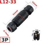 Đầu nối dây điện ngoài trời chống nước IP68 L12-22/L12-33 và L20-22/L20-33 kết nối nhanh - Đầu nối L12-33