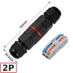 Đầu nối dây điện ngoài trời chống nước IP68 L20-22 và L20-33 kết nối nhanh - Cầu nối 2-2