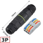 Đầu nối dây điện ngoài trời chống nước IP68 L20-22 và L20-33 kết nối nhanh - Cầu nối 3-3