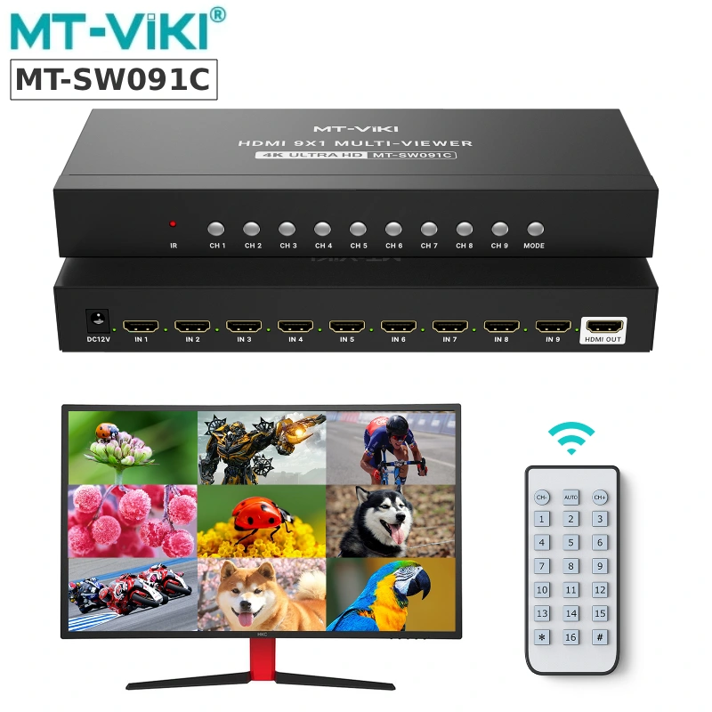 Bộ gộp HDMI Multiviewer 9x1 MT-SW091C