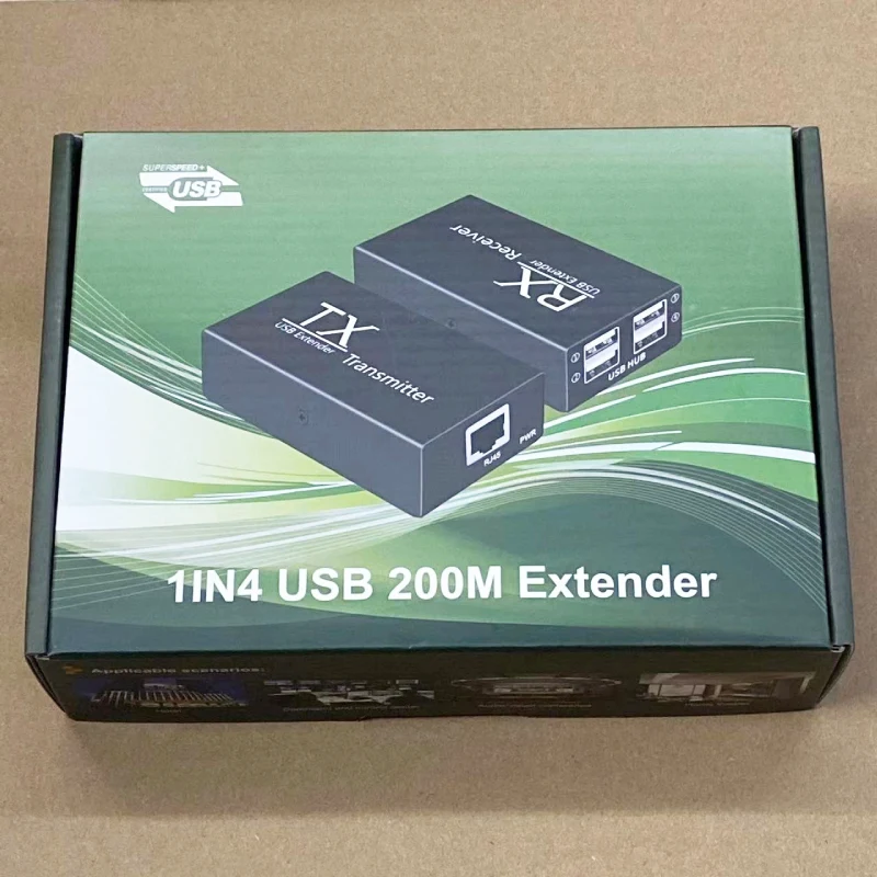 Bộ mở rộng USB 4 cổng qua cáp mạng UE200-4H 4 Bộ mở rộng USB 4 cổng qua cáp mạng UE200-4H 4