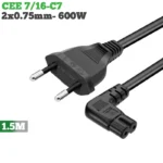 Cáp nguồn 2 chân số 8 C7 dài 1.5m chân vuông góc 0