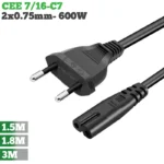 Cáp nguồn 2 chân số 8 C7 dài từ 1.5m đến 3m 0