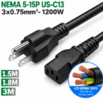 Cáp nguồn 3 chân C13 lõi đồng 3x0.75mm dài 1.5m đến 3m 0