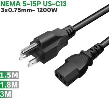 Dây cáp nguồn 3 chân C13 lõi đồng 3 x 0.75mm dài 1.5m, 1.8m, 3m - Phụ Kiện Điện Tử Việt Nam