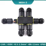 Đầu nối dây điện ngoài trời chống nước IP68 M684-F 5 nhánh hình sao - Kiểu chữ S M684-S