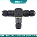 Đầu nối dây điện ngoài trời chống nước IP68 M684-F 5 nhánh hình sao - Kiểu chữ T M684-T