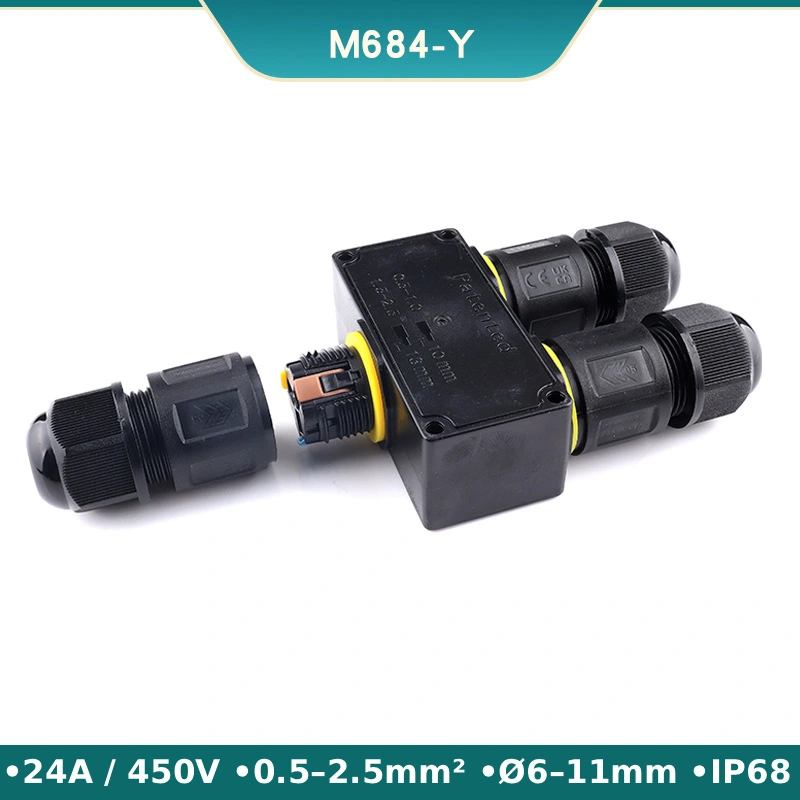 Đầu nối dây điện ngoài trời chống nước IP68 M684-Y 3 nhánh kiểu chữ Y - Phụ Kiện Điện Tử Việt Nam Đầu nối điện chống nước IP68 M684-Y