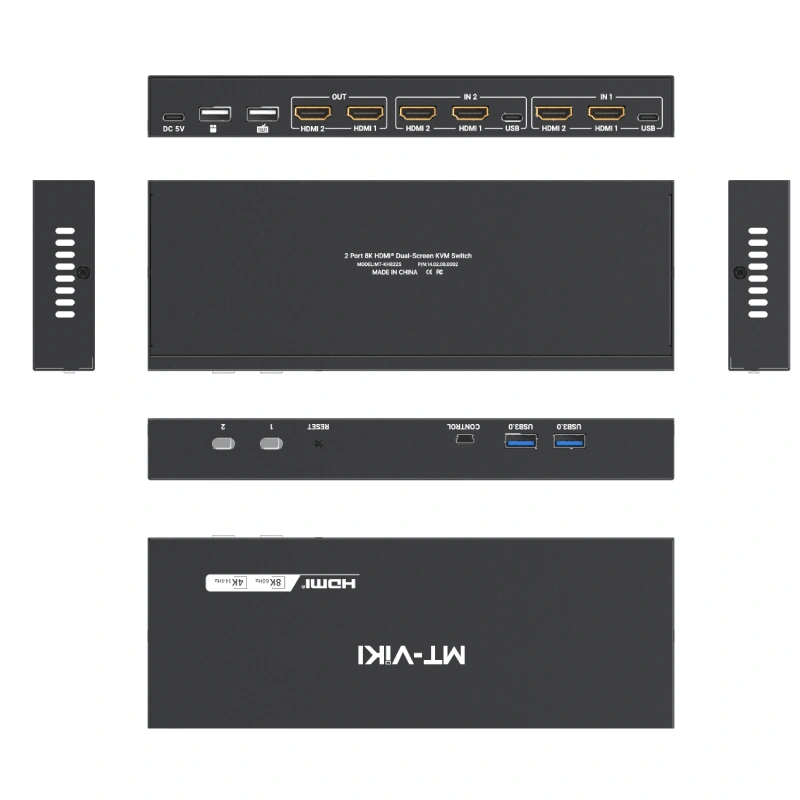 Bộ chia HDMI 8K 2 ra 2 Extender MT-HD822S 4 Bộ chia HDMI 8K 2 ra 2 Extender MT-HD822S 4