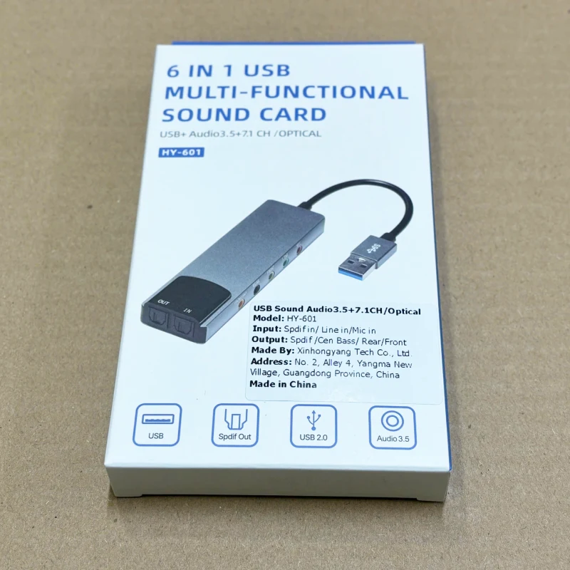 Bộ chuyển đổi USB Sound Card 7.1 HY-601 7 Bộ chuyển đổi USB Sound Card 7.1 HY-601 7