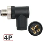 Đầu nối cảm biến M12 chống nước IP67 kiểu chữ L 4/5/8 chân A-Code ZSJ-M12H - 4 chân đực chữ L