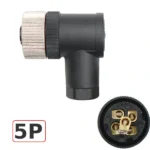 Đầu nối cảm biến M12 chống nước IP67 kiểu chữ L 4/5/8 chân A-Code ZSJ-M12H - 5 chân cái chữ L