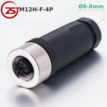 Đầu giắc nối cảm biến M12 4 chân chống nước IP67 A-Code ZSJ M12H-MF-4P - Phụ Kiện Điện Tử Việt Nam Đầu giắc nối cảm biến M12 4 chân chống nước IP67 A-Code ~ Kiểu dáng: Đầu cái M12H-F-4P, Đường kính dây: Ø6-8mm(PG9)