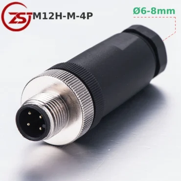 Đầu giắc nối cảm biến M12 4 chân chống nước IP67 A-Code ZSJ M12H-MF-4P - Phụ Kiện Điện Tử Việt Nam Đầu giắc nối cảm biến M12 4 chân chống nước IP67 A-Code ~ Kiểu dáng: Đầu đực M12H-M-4P, Đường kính dây: Ø6-8mm(PG9)
