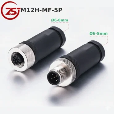 Đầu nối cảm biến M12 5 chân chống nước IP67 A-Code ZSJ M12H-MF-5P - Phụ Kiện Điện Tử Việt Nam Đầu nối cảm biến M12 5 chân chống nước IP67 A-Code ZSJ ~ Kiểu dáng: Đầu nối đực+cái M12H-MF-5P, Đường kính dây: Ø6-8mm(PG9)