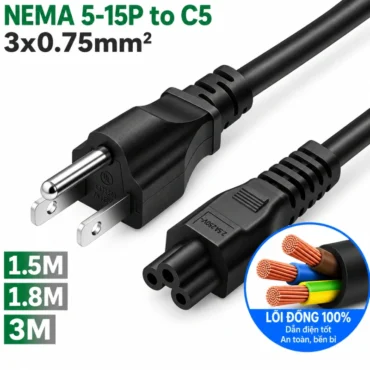 Cáp nguồn 3 chân Nema 5-15P sang C5 0