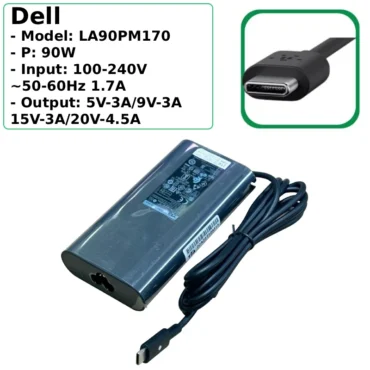 Bộ nguồn sạc pin laptop Dell 90W chân Type C chính hãng TTA - LA90PM170 - Phụ Kiện Điện Tử Việt Nam