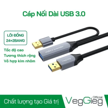 Cáp nối dài USB 3.0 VegGieg có IC khuếch đại active