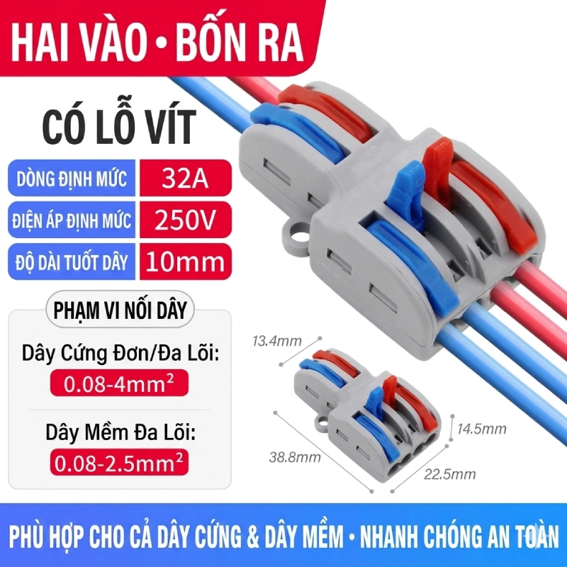 Cầu nối điện nhanh 2 ra 4 SPL-42